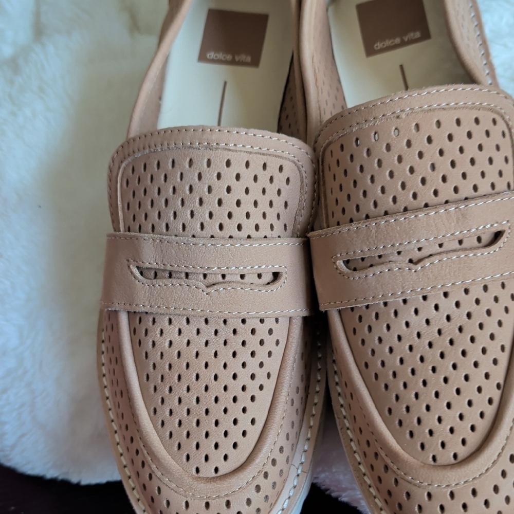 Dolce Vita Men’s Perforated Nude Tan Slip-On Loafers